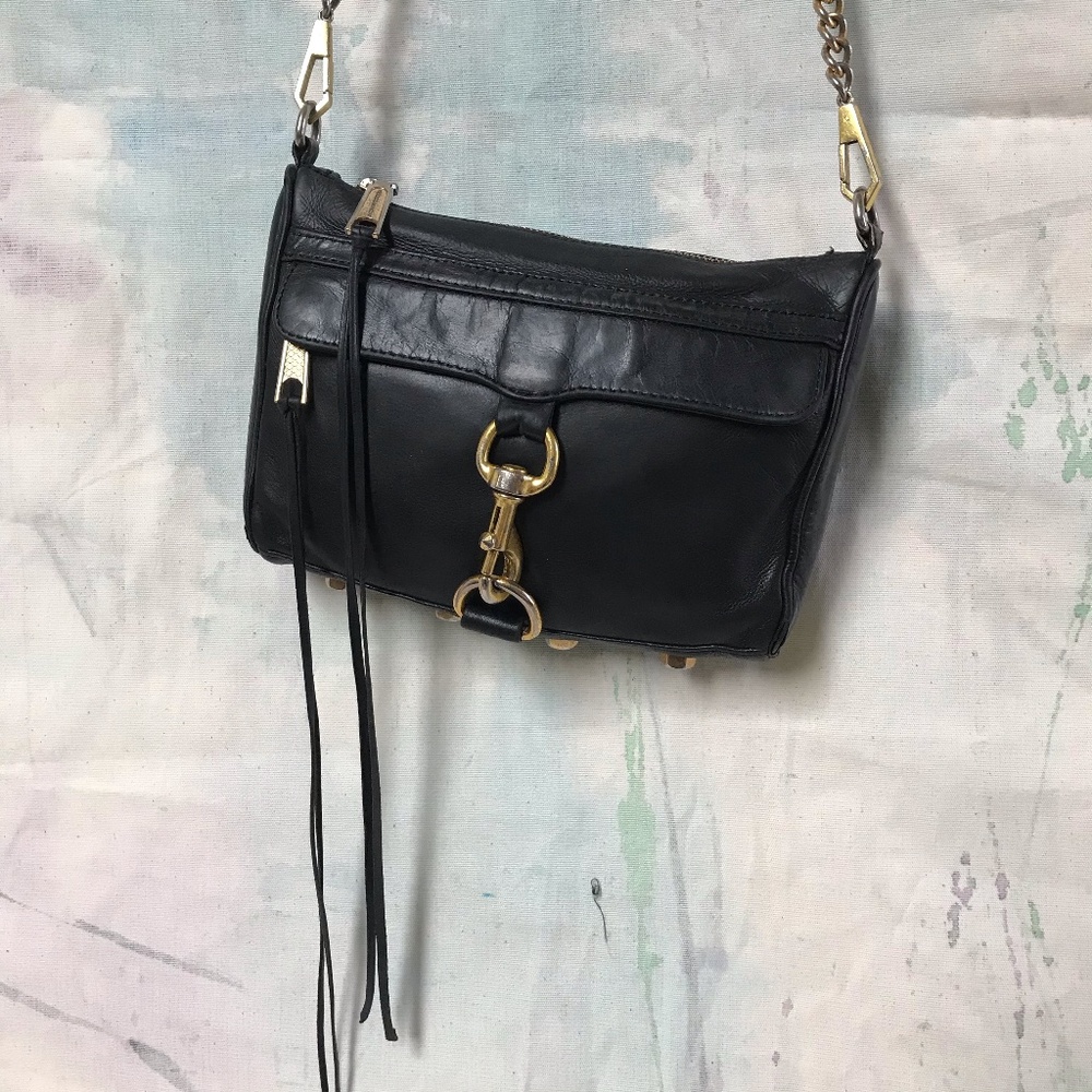 Rebecca Minkoff black leather cross body bag